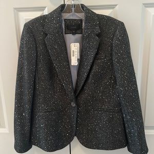 J Crew Charcoal Short Blazer with Sequin Detail